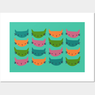 Cute Cat Heads Posters and Art